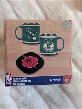 NBA Milwaukee Bucks Mug With Mug Warmer